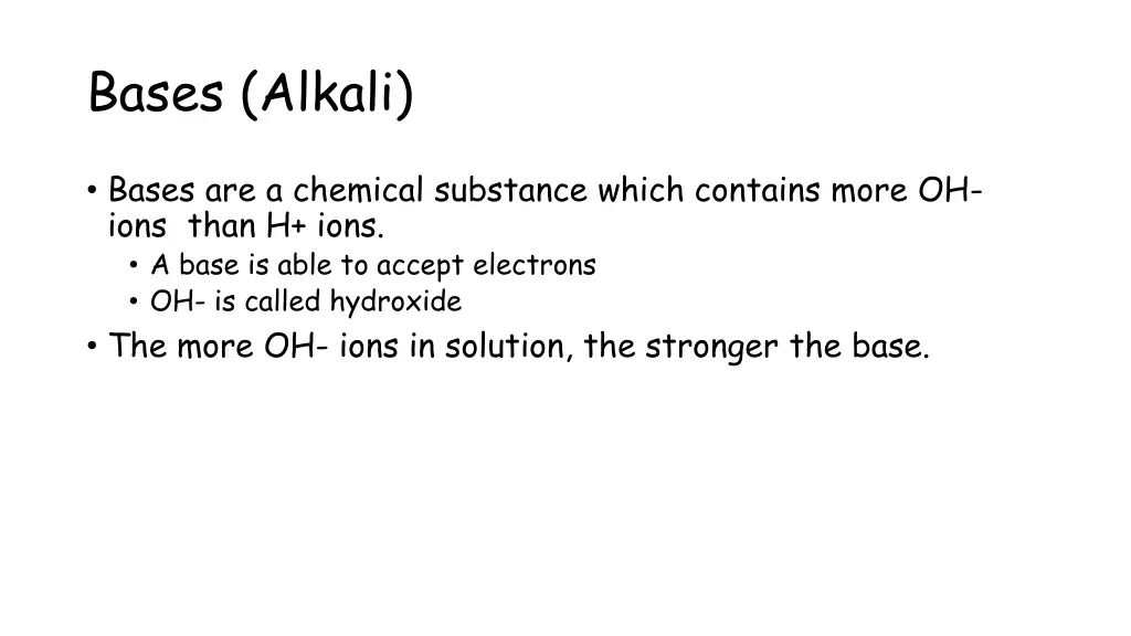 bases alkali