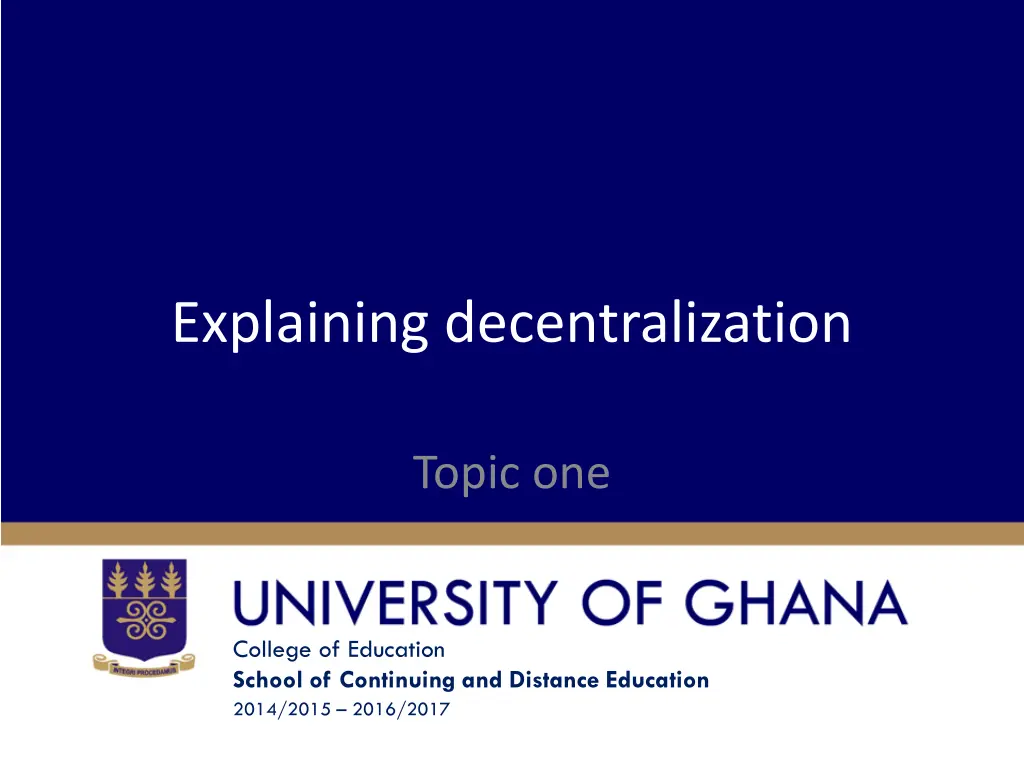 explaining decentralization