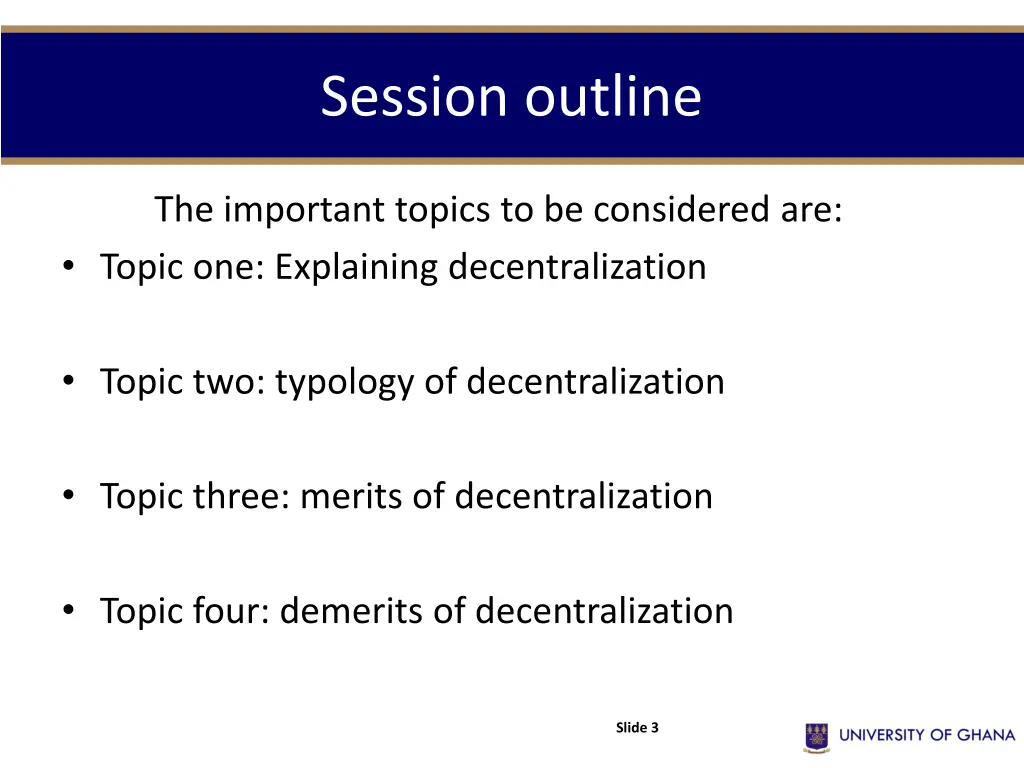 session outline