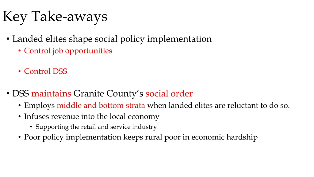 key take aways 1