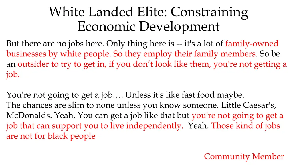 white landed elite constraining economic 1