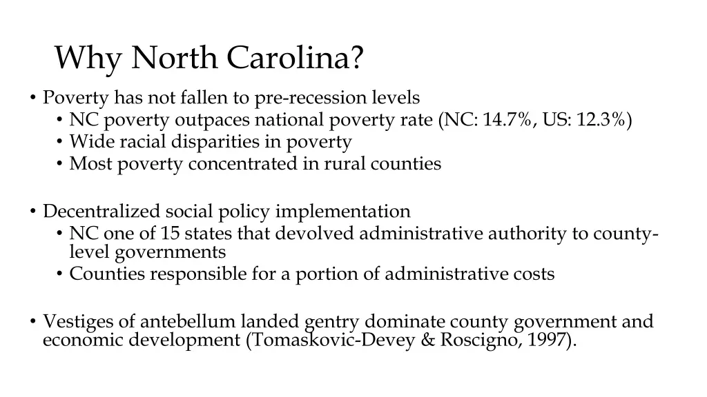why north carolina poverty has not fallen