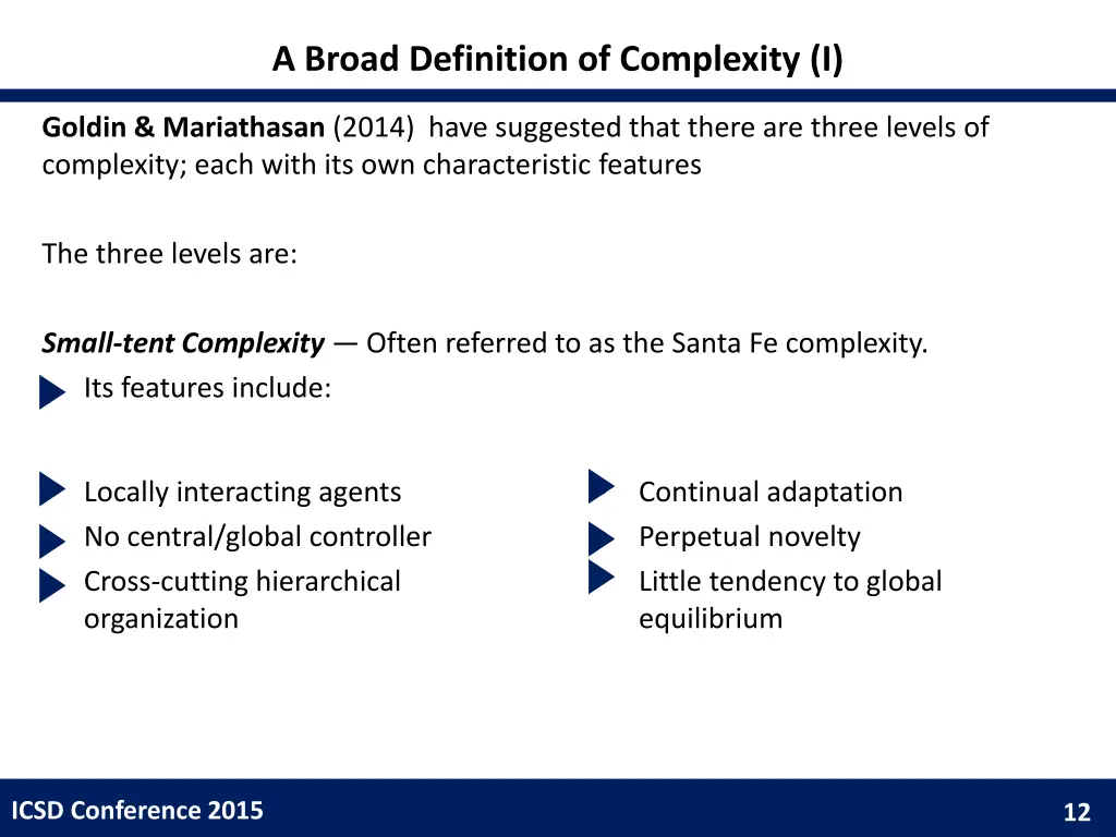 a broad definition of complexity i