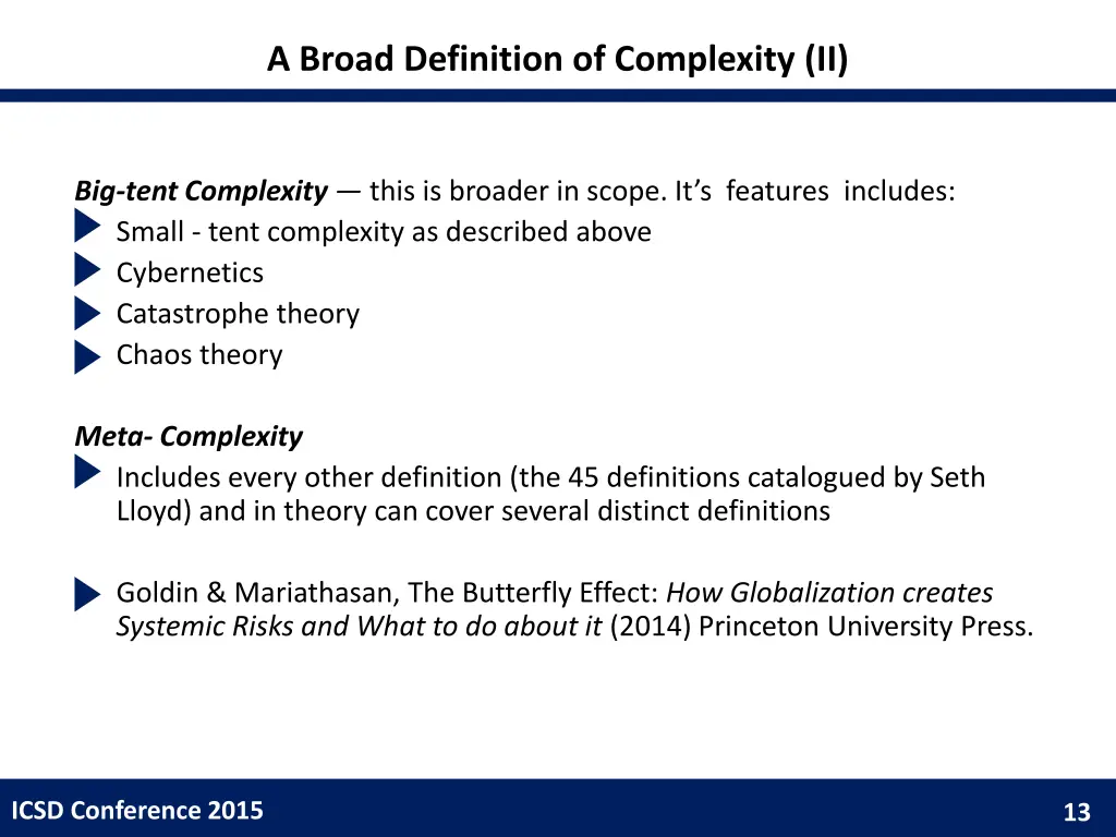 a broad definition of complexity ii