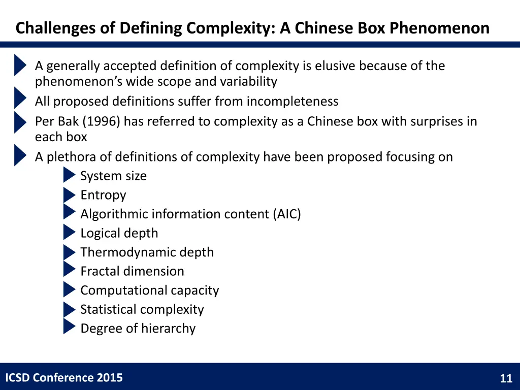 challenges of defining complexity a chinese