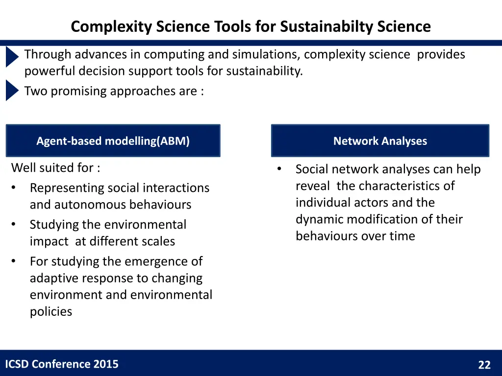 complexity science tools for sustainabilty science