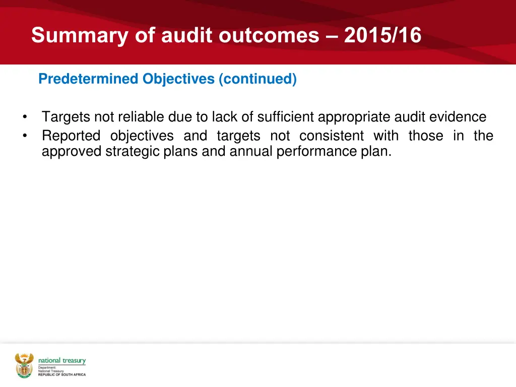 summary of audit outcomes 2015 16 5