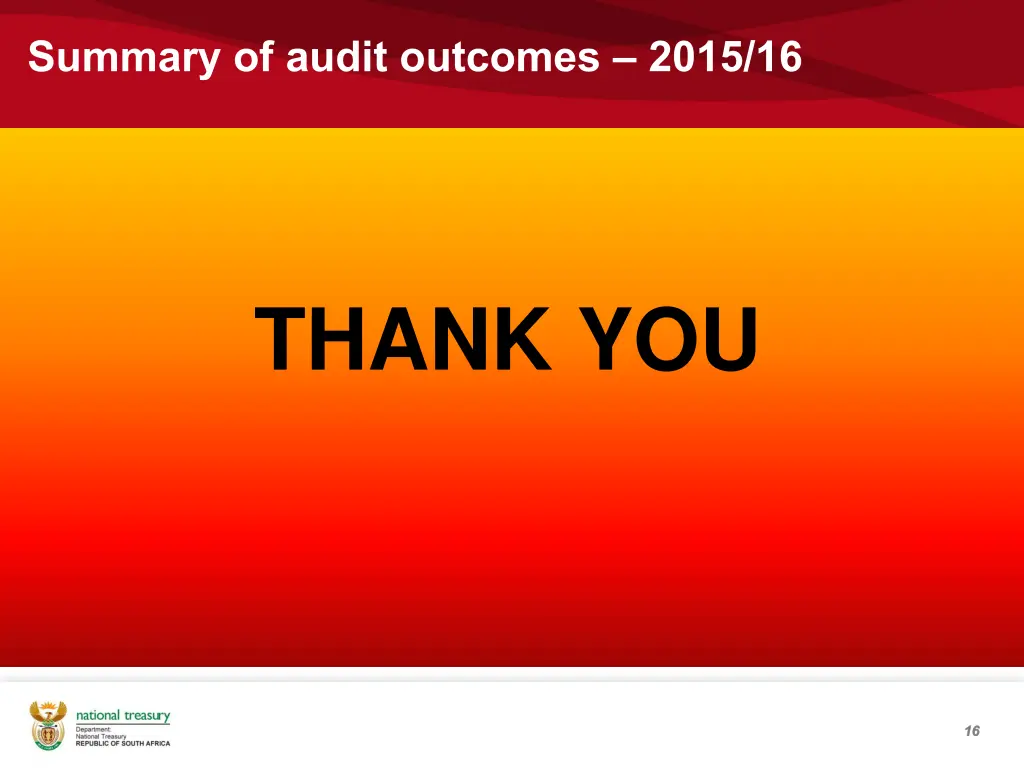 summary of audit outcomes 2015 16 9