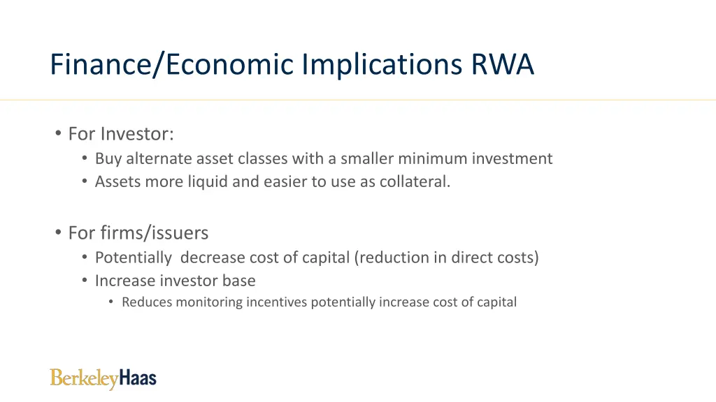 finance economic implications rwa
