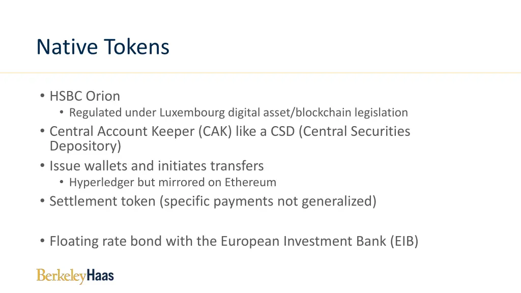 native tokens