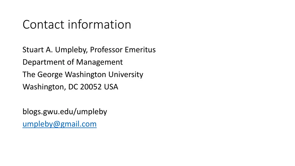 contact information