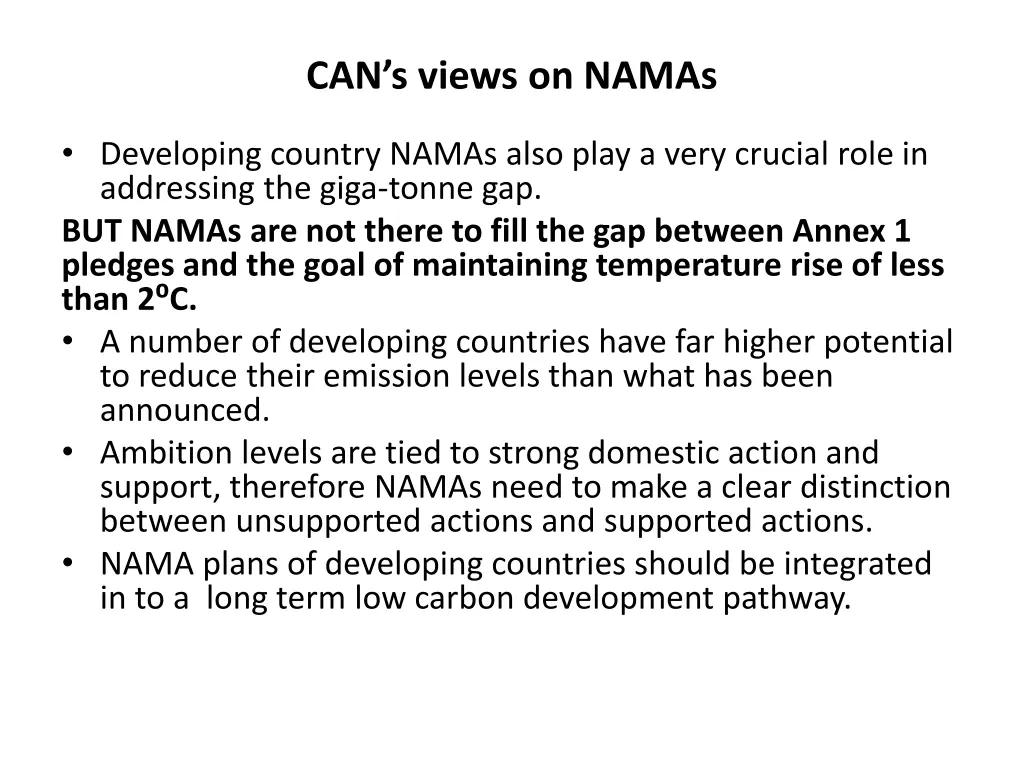 can s views on namas