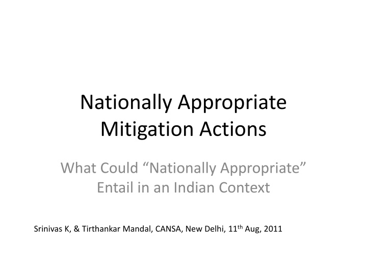 nationally appropriate mitigation actions