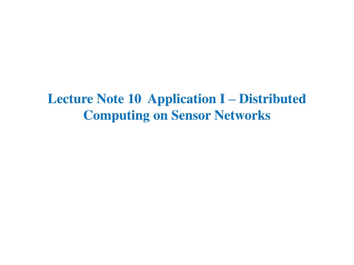 lecture note 10 application i distributed