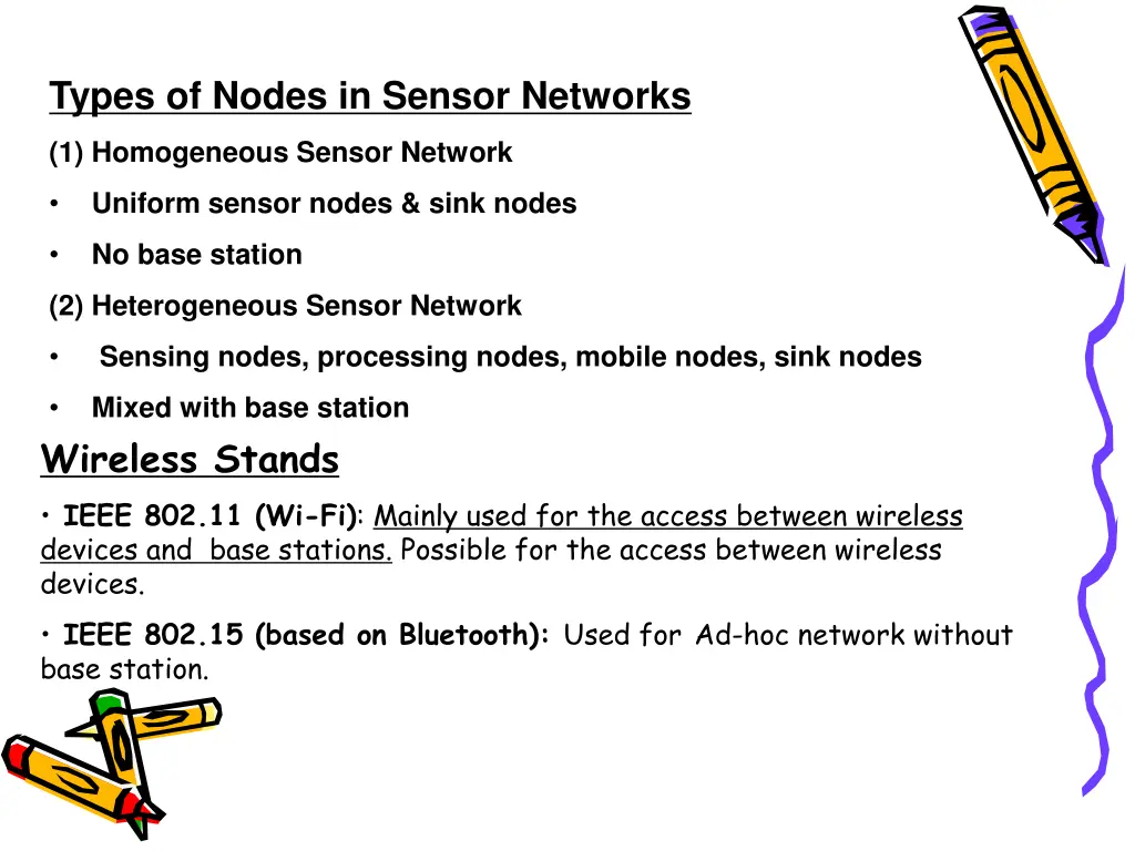 types of nodes in sensor networks