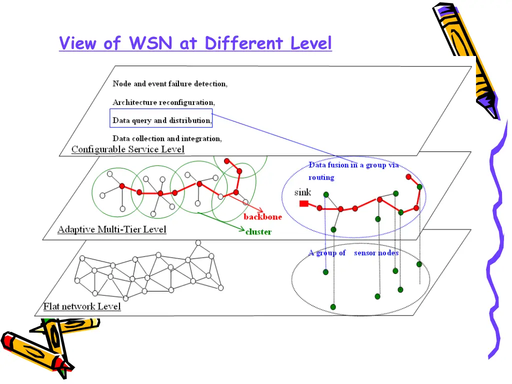 view of wsn at different level