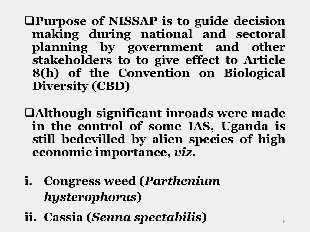 purpose of nissap is to guide decision making