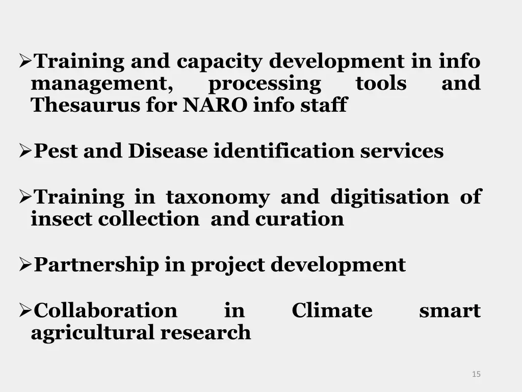 training and capacity development in info