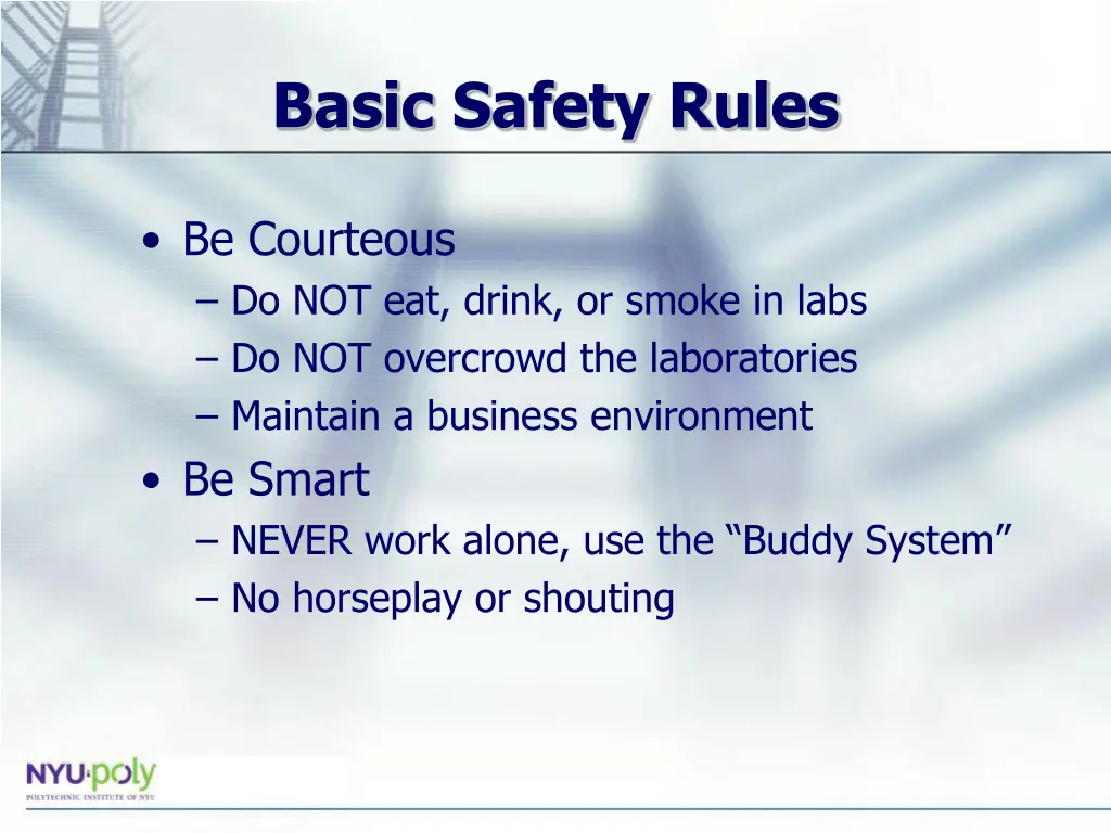 basic safety rules 1