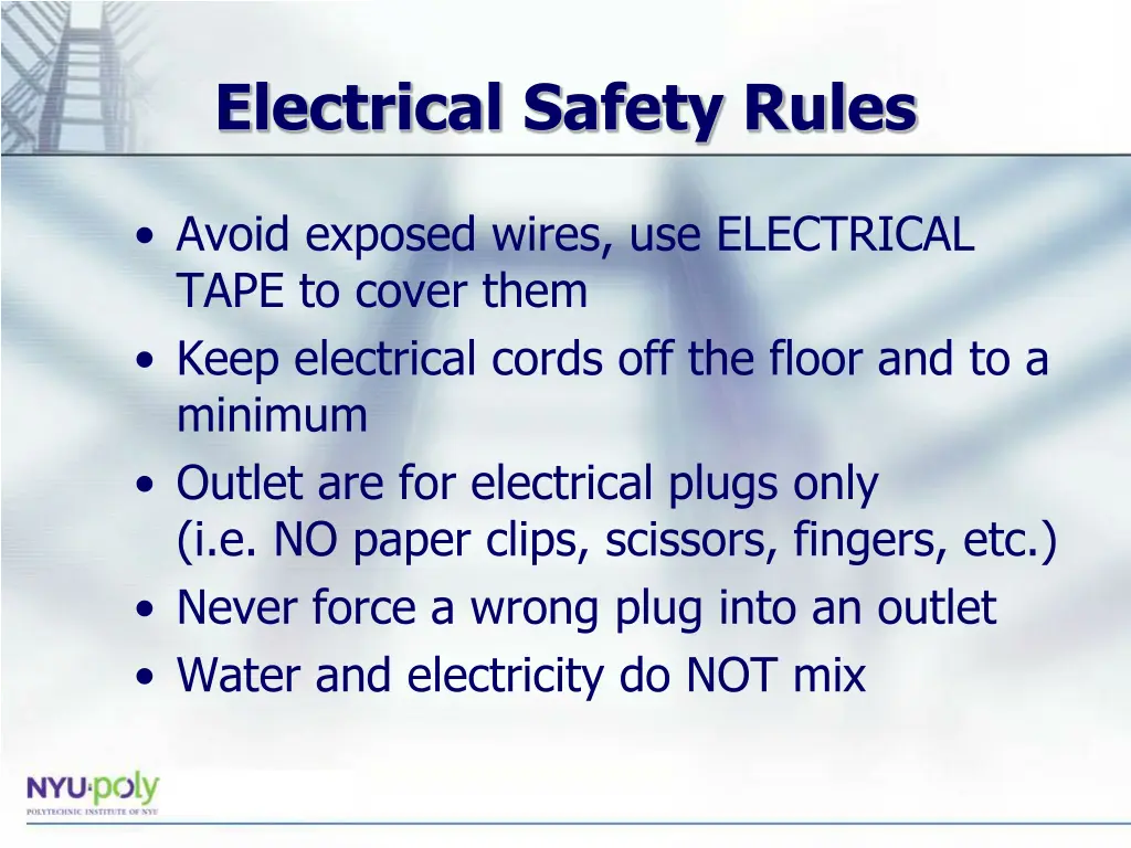 electrical safety rules