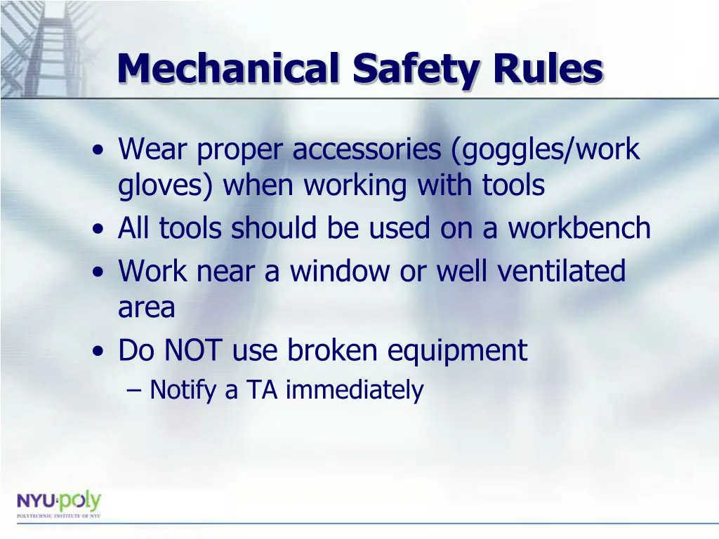 mechanical safety rules