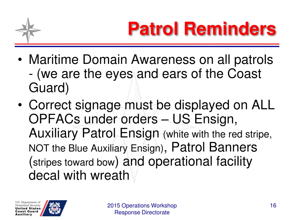 patrol reminders
