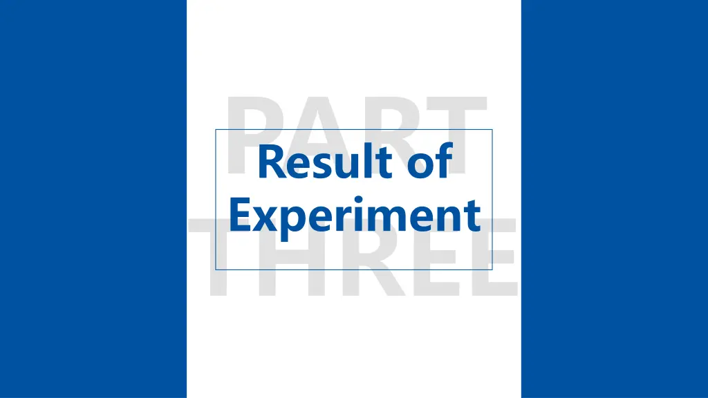 result of experiment