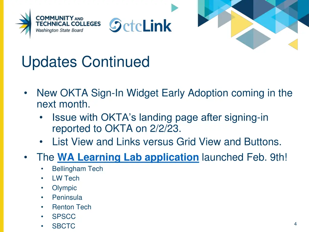 updates continued