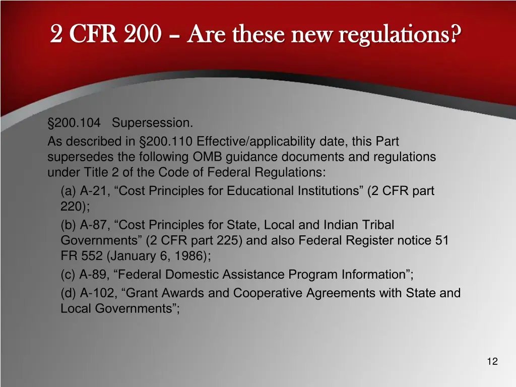 2 cfr 200 2 cfr 200 are these new regulations 3
