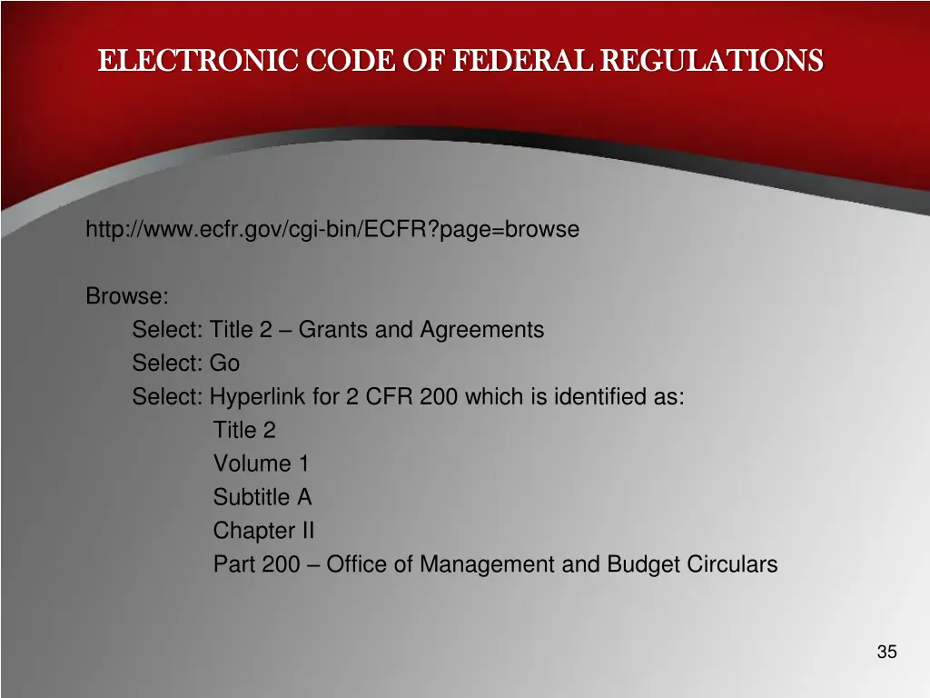 electronic code of federal regulations electronic 1