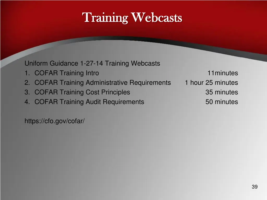 training webcasts training webcasts