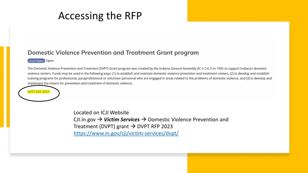 accessing the rfp