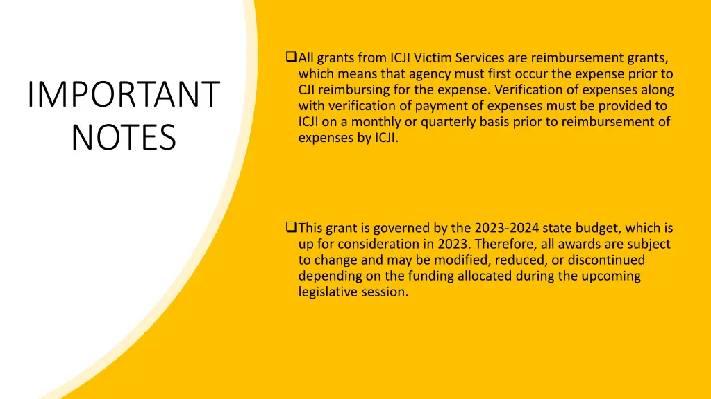 all grants from icji victim services