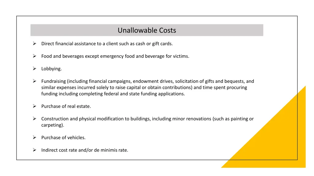 unallowable costs