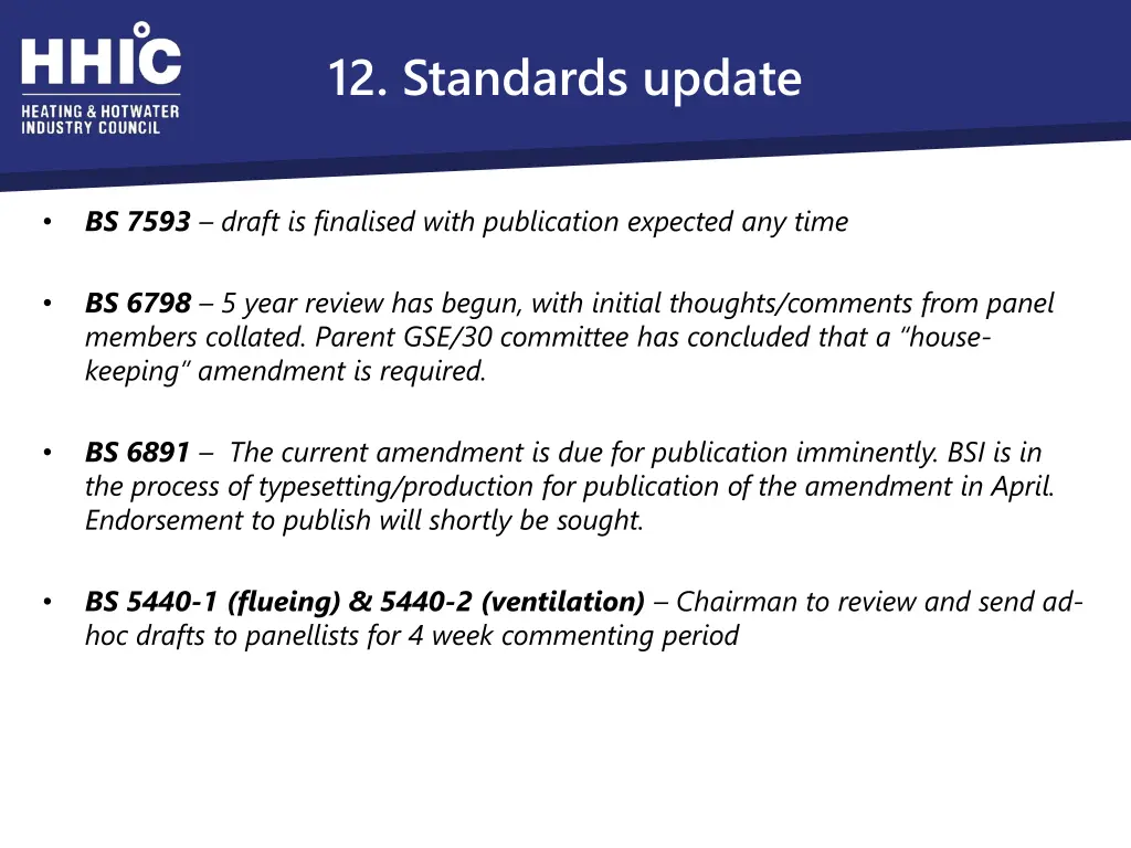 12 standards update
