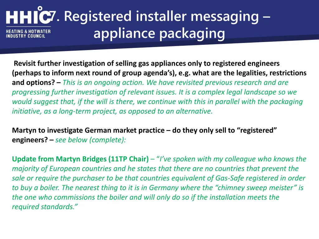 7 registered installer messaging appliance 2