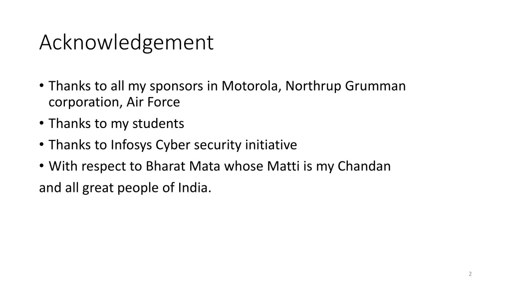 acknowledgement