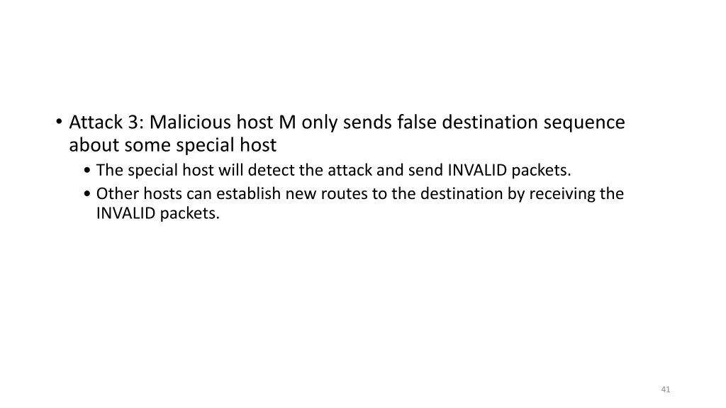 attack 3 malicious host m only sends false
