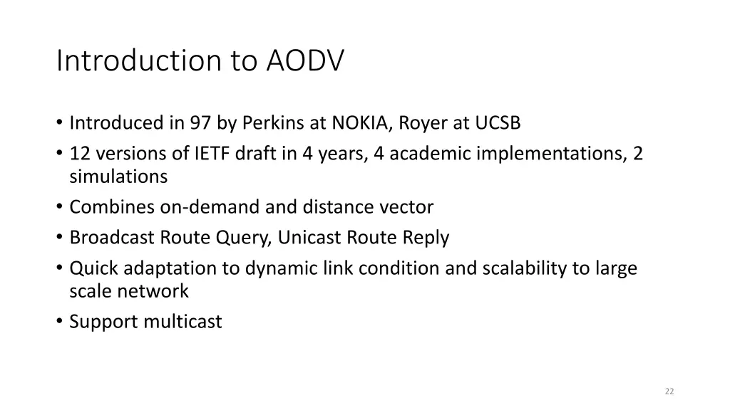 introduction to aodv