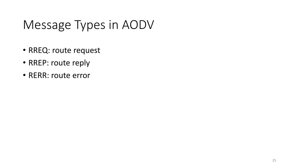 message types in aodv