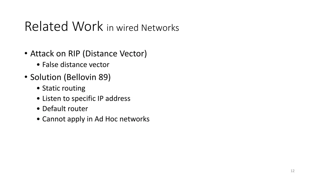 related work in wired networks 1