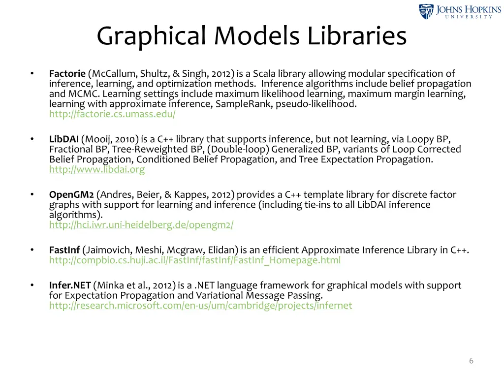 graphical models libraries
