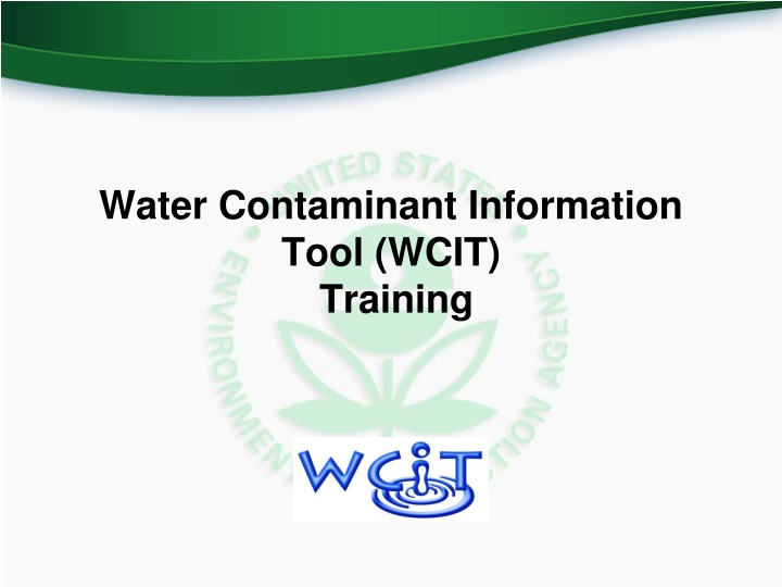 water contaminant information tool wcit training