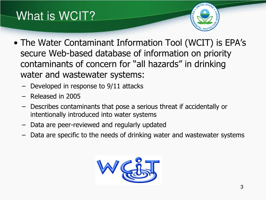 what is wcit