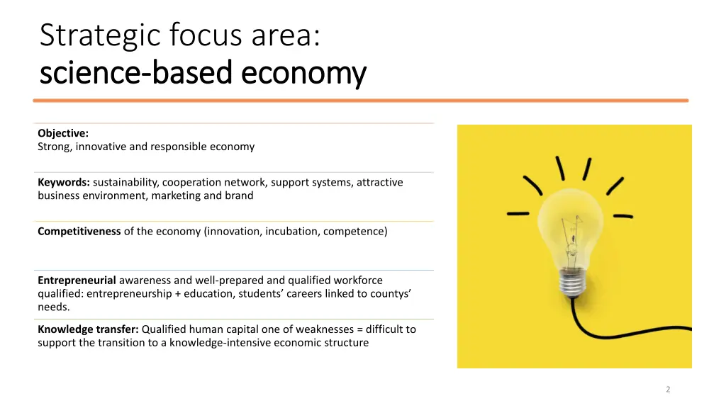 strategic focus area science science based