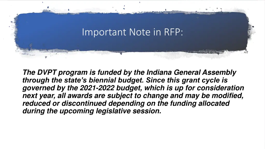 important note in rfp
