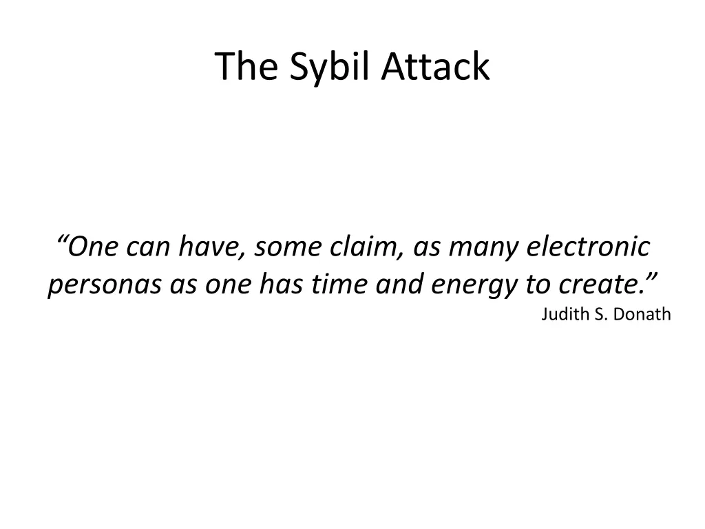 the sybil attack