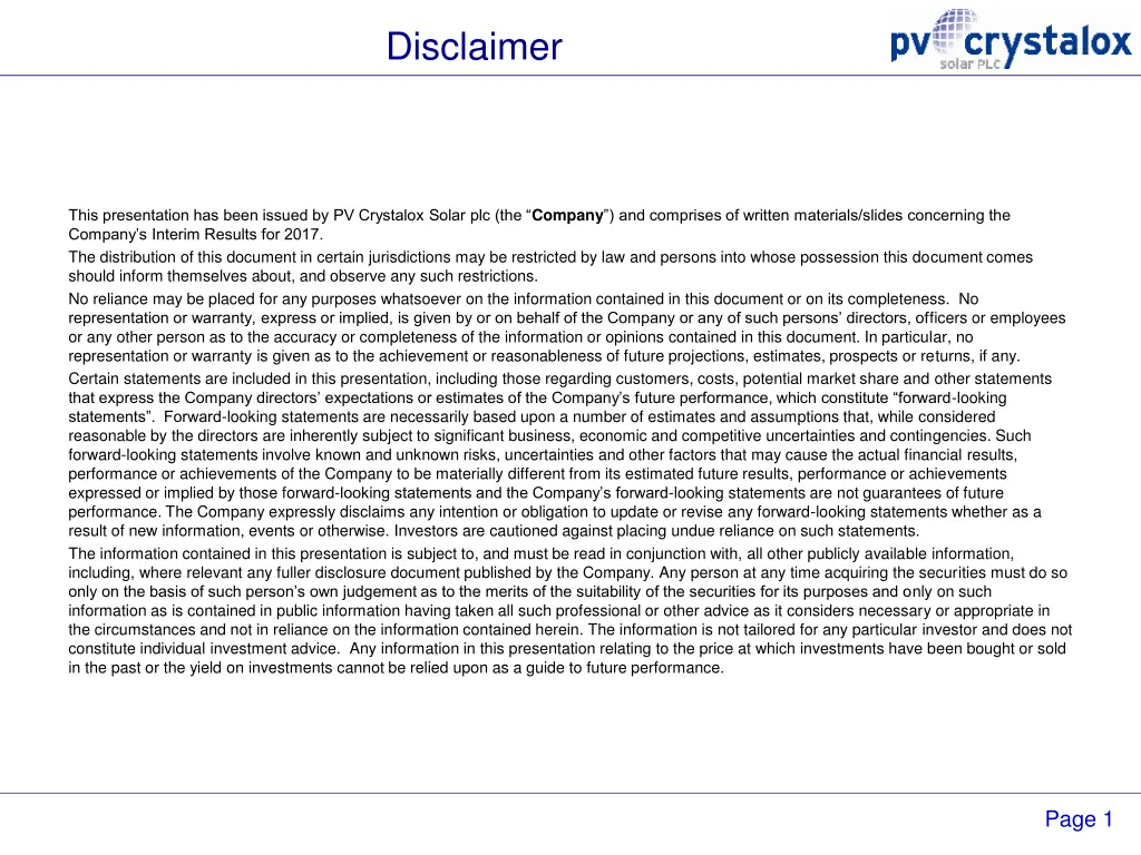 disclaimer