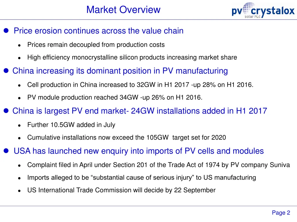 market overview