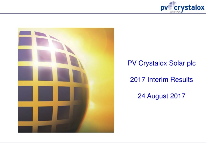 pv crystalox solar plc